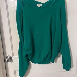 Umgee Teal Crewneck Oversized Pullover Sweater